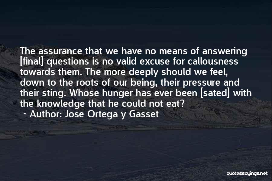 Not Answering Questions Quotes By Jose Ortega Y Gasset