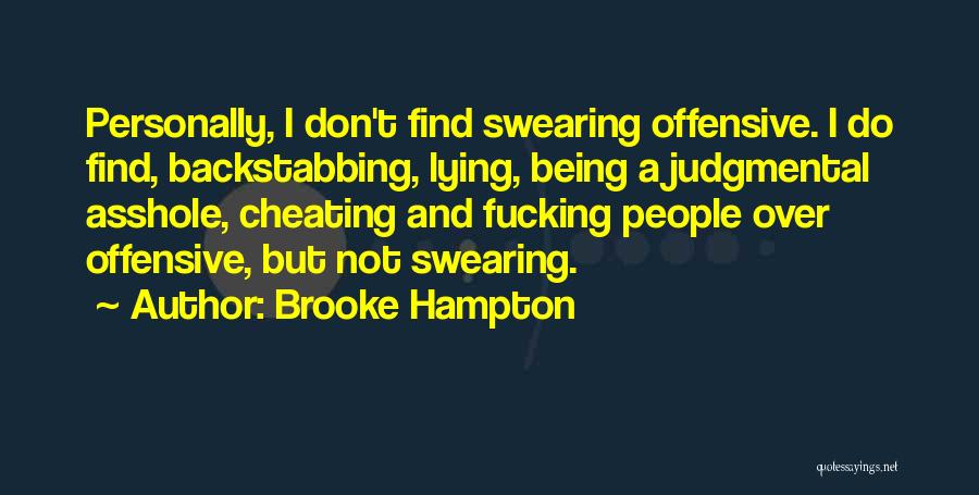 Not Backstabbing Quotes By Brooke Hampton