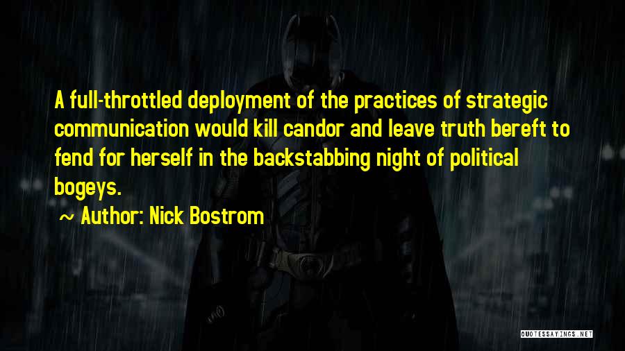 Not Backstabbing Quotes By Nick Bostrom