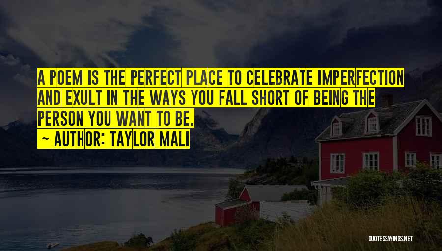 Not Being A Perfect Person Quotes By Taylor Mali