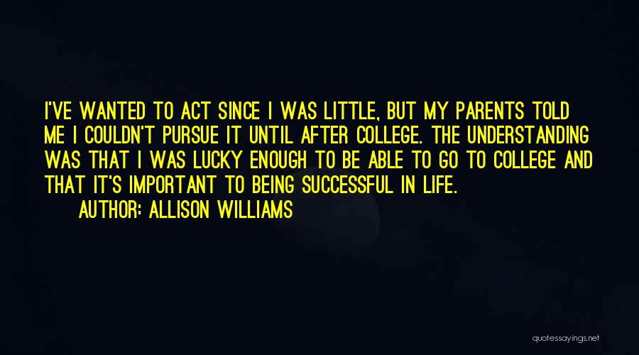 Not Being Important Enough Quotes By Allison Williams