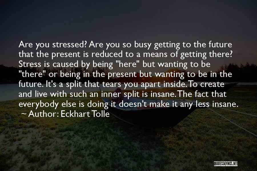 Not Being Stressed Out Quotes By Eckhart Tolle