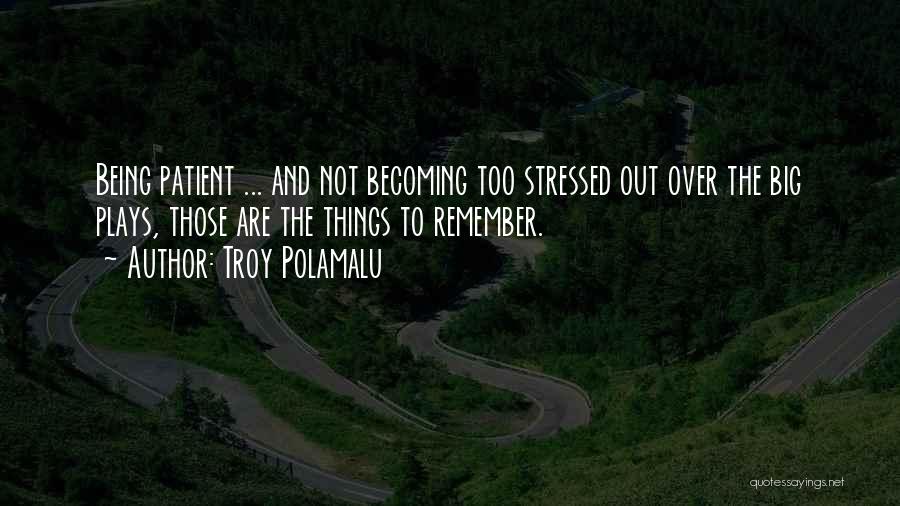 Not Being Stressed Out Quotes By Troy Polamalu