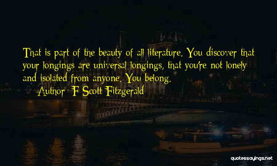 Not Belonging Quotes By F Scott Fitzgerald