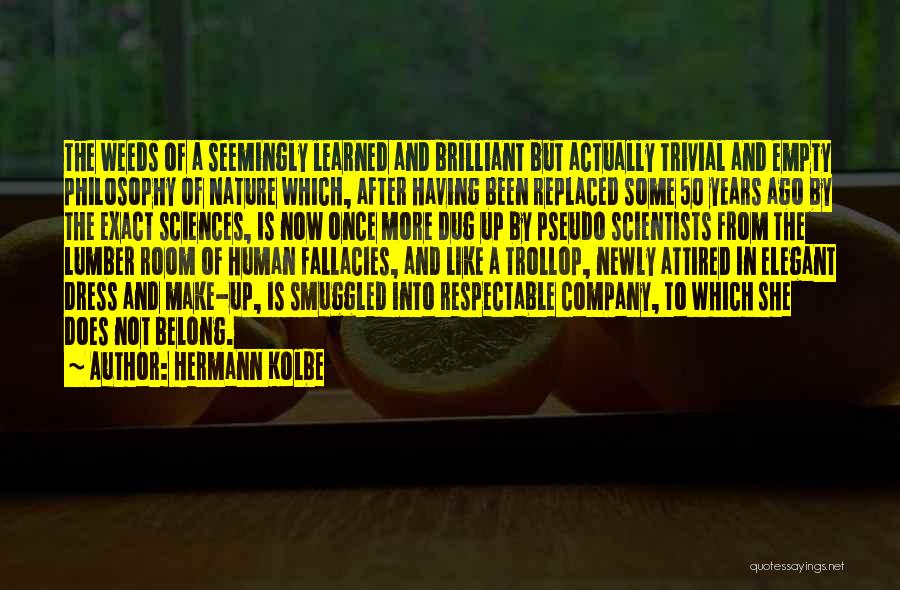 Not Belonging Quotes By Hermann Kolbe