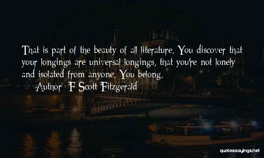 Not Belonging To Anyone Quotes By F Scott Fitzgerald