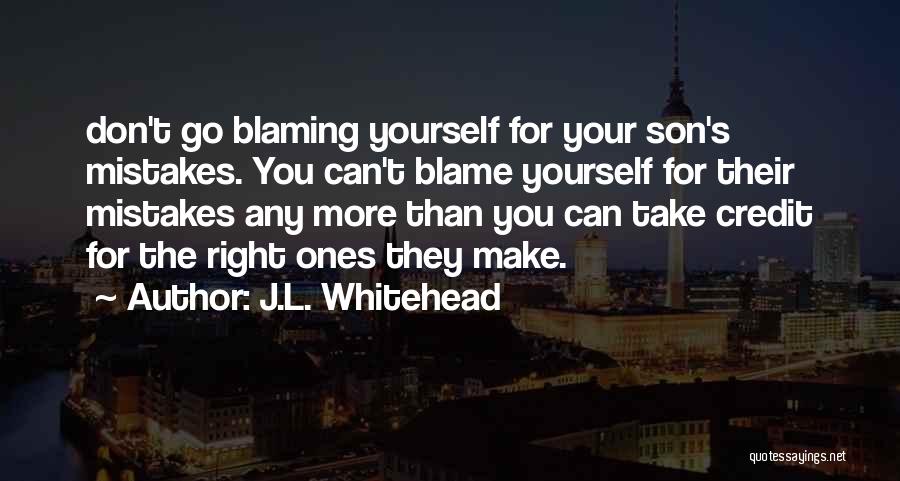 Not Blaming Others For Your Mistakes Quotes By J.L. Whitehead