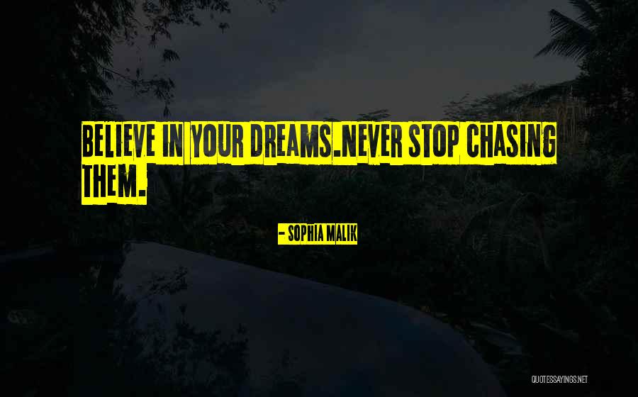 Not Chasing Dreams Quotes By Sophia Malik