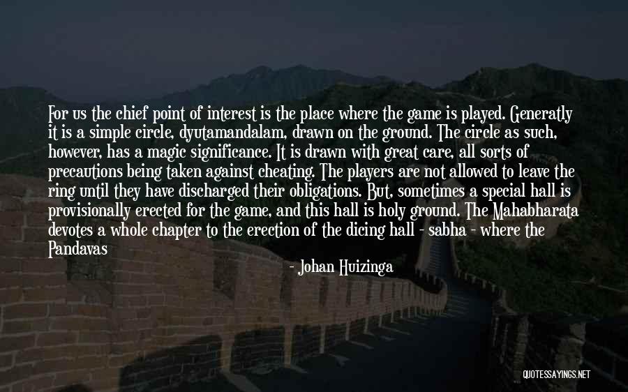 Not Cheating Quotes By Johan Huizinga