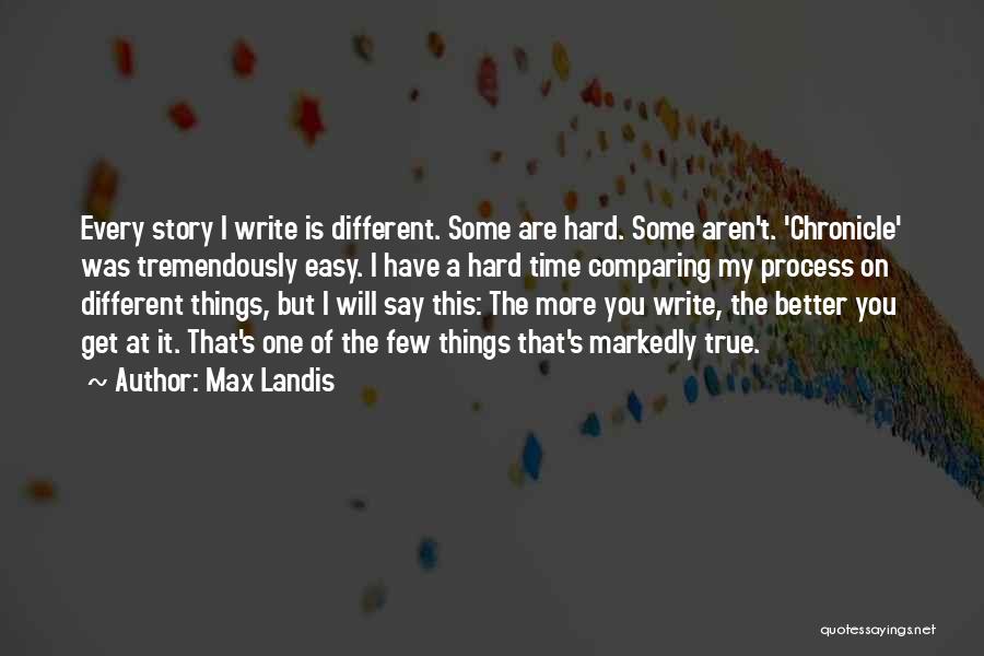 Not Comparing Yourself To Others Quotes By Max Landis