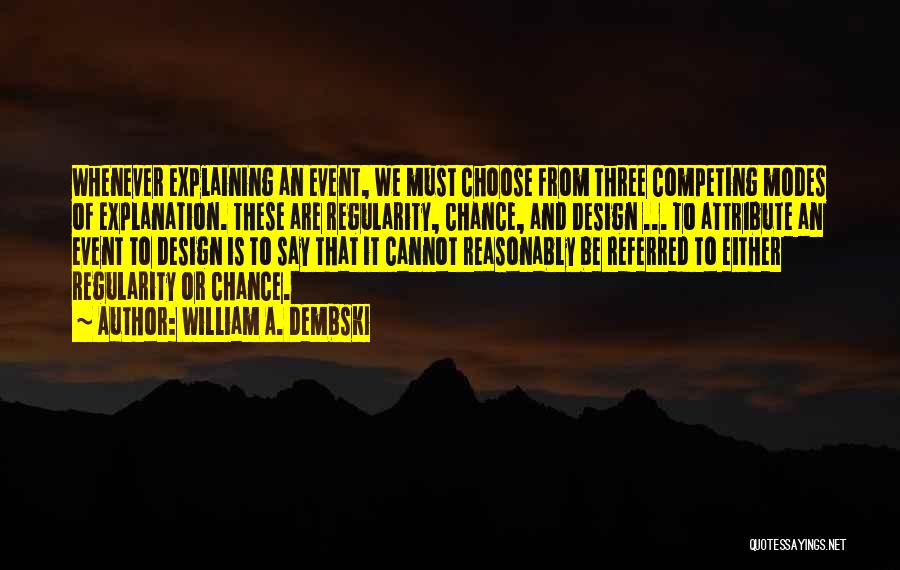 Not Competing For Someone Quotes By William A. Dembski