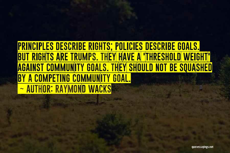 Not Competing Quotes By Raymond Wacks