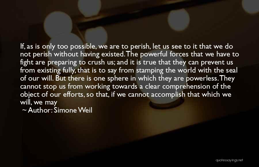 Not Comprehending Quotes By Simone Weil