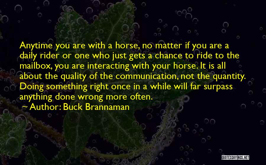 Not Doing Anything Right Quotes By Buck Brannaman