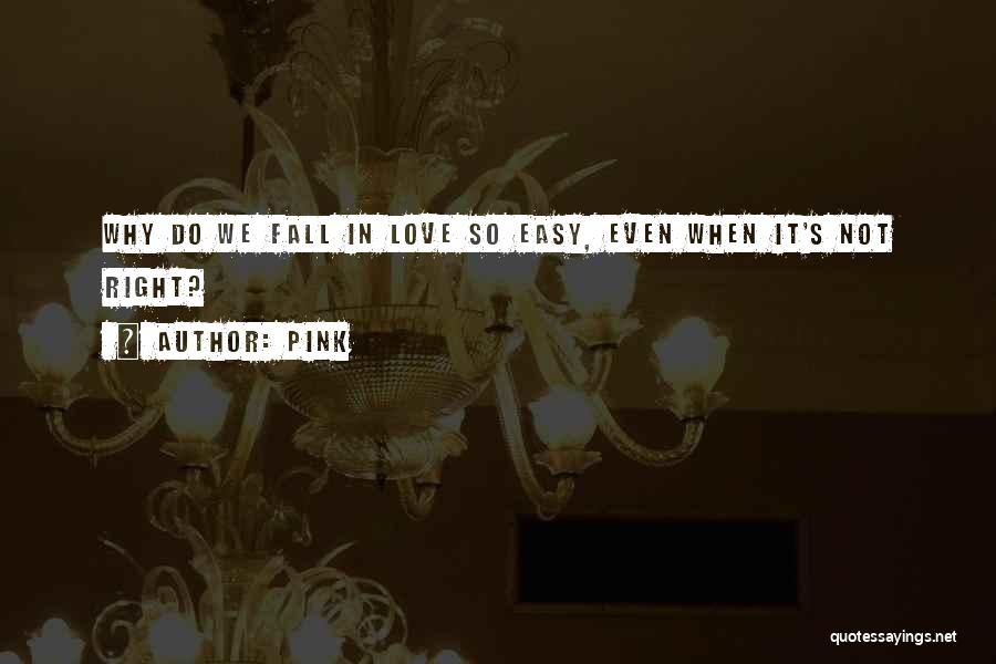 Not Easy To Fall In Love Quotes By Pink