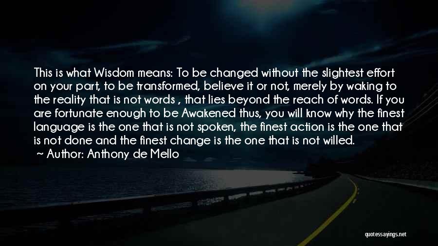 Not Enough Effort Quotes By Anthony De Mello