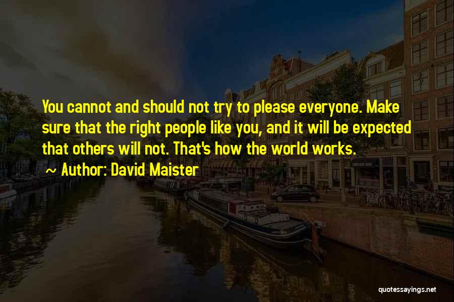 Not Everyone Will Like You Quotes By David Maister