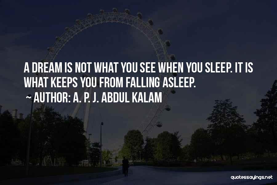 Not Falling Asleep Quotes By A. P. J. Abdul Kalam