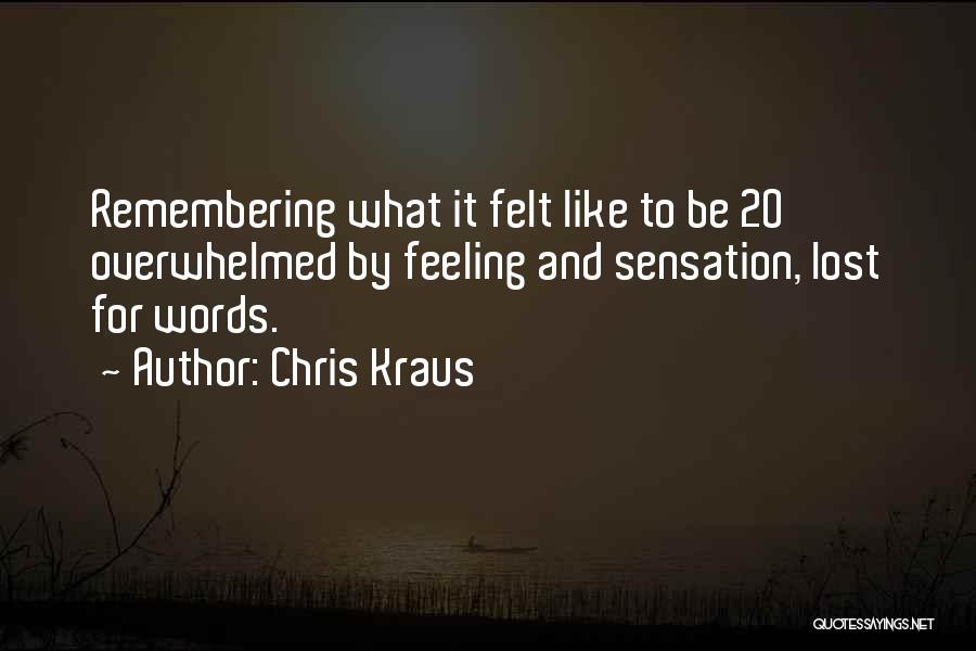 Not Feeling Overwhelmed Quotes By Chris Kraus