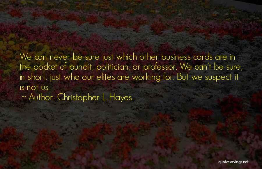 Not For Sure Quotes By Christopher L. Hayes
