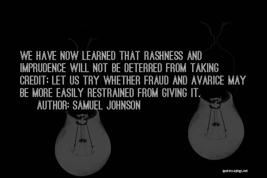 Not Giving Credit Quotes By Samuel Johnson