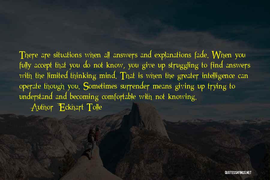 Not Giving Up Quotes By Eckhart Tolle