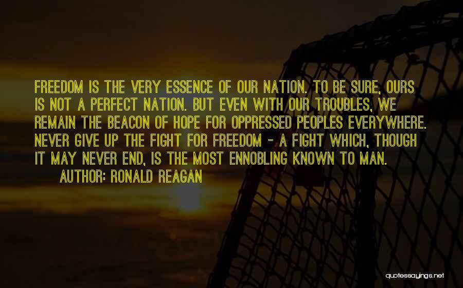 Not Giving Up The Fight Quotes By Ronald Reagan