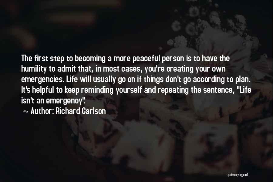 Not Going According To Plan Quotes By Richard Carlson