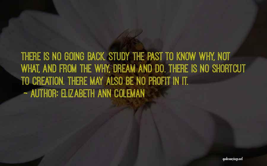 Not Going Back To The Past Quotes By Elizabeth Ann Coleman