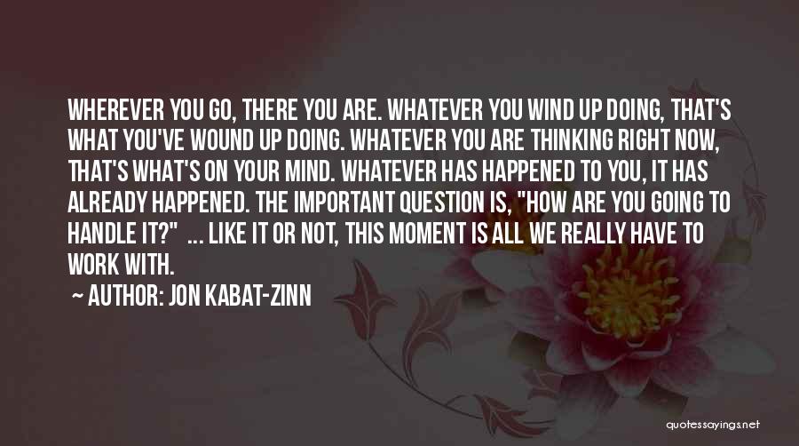 Not Going To Work Quotes By Jon Kabat-Zinn