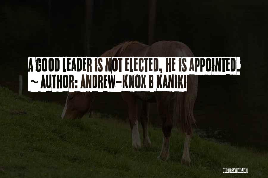 Not Good Leadership Quotes By Andrew-Knox B Kaniki