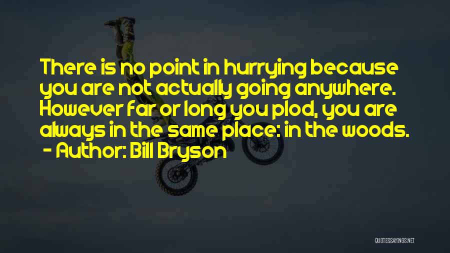 Not Hurrying Quotes By Bill Bryson