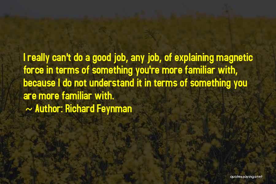 Not In Good Terms Quotes By Richard Feynman