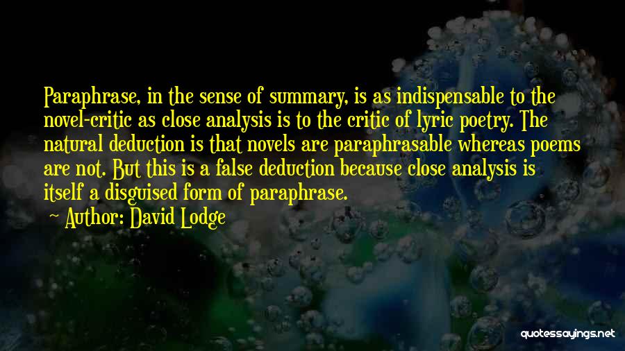 Not Indispensable Quotes By David Lodge