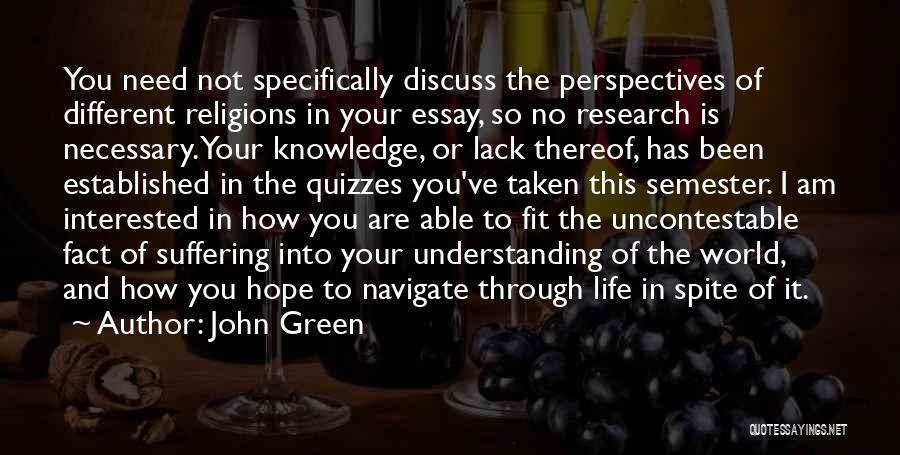 Not Interested In Life Quotes By John Green