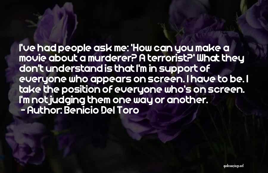 Not Judging What You Don't Understand Quotes By Benicio Del Toro