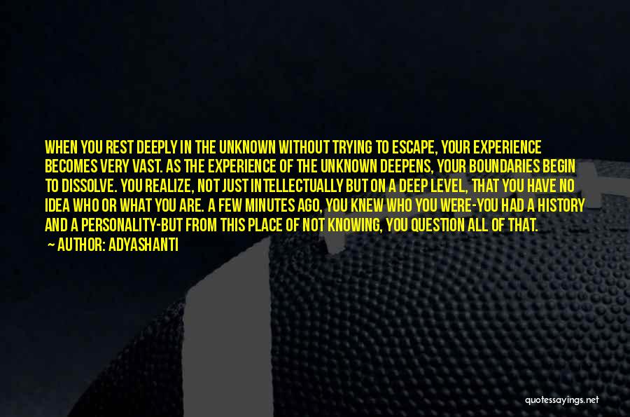 Not Knowing History Quotes By Adyashanti