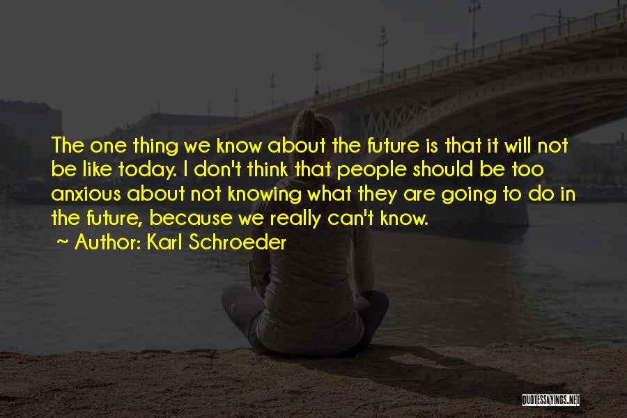 Not Knowing What To Do In The Future Quotes By Karl Schroeder