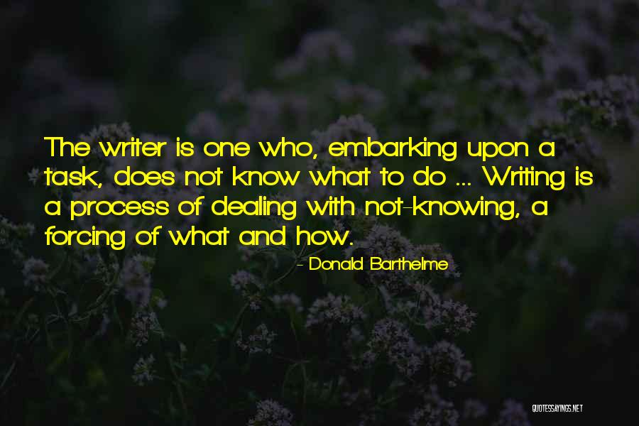 Not Knowing What To Do Quotes By Donald Barthelme