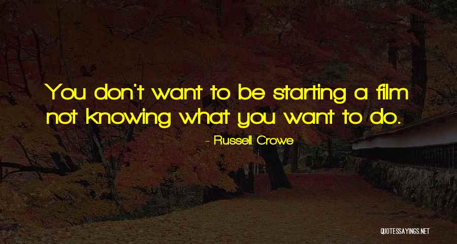 Not Knowing What To Do Quotes By Russell Crowe