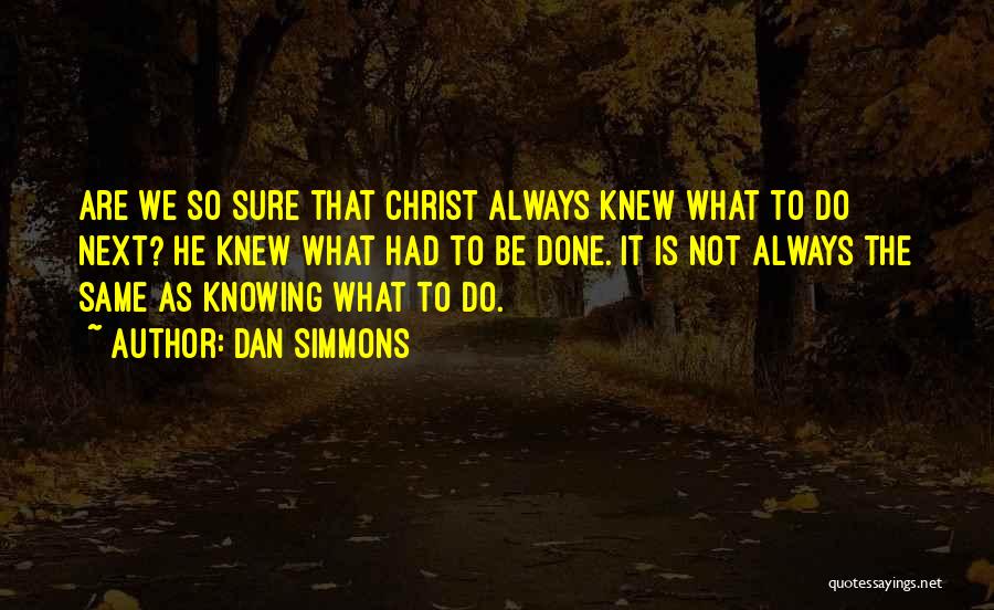 Not Knowing What's Next Quotes By Dan Simmons