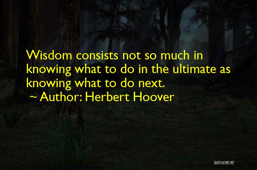 Not Knowing What's Next Quotes By Herbert Hoover