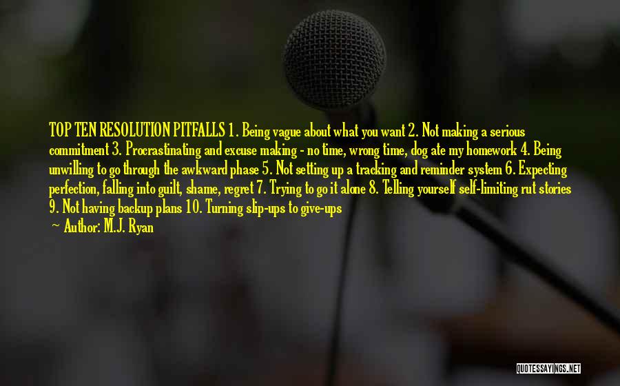 Not Procrastinating Quotes By M.J. Ryan