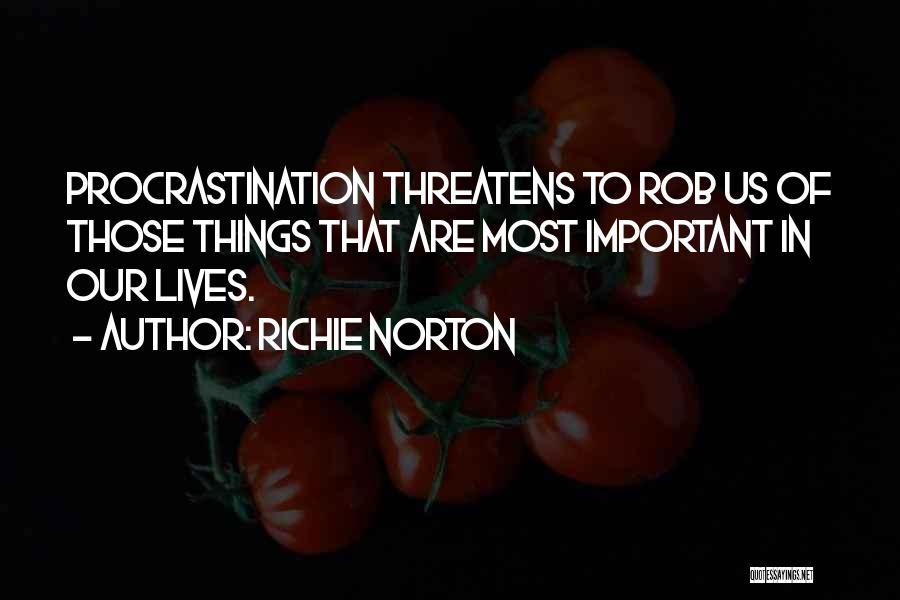 Not Procrastinating Quotes By Richie Norton