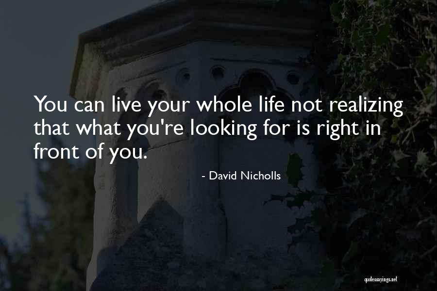 Not Realizing What's In Front Of You Quotes By David Nicholls Not Realizing What's In Front Of You Quotes By David Nicholls