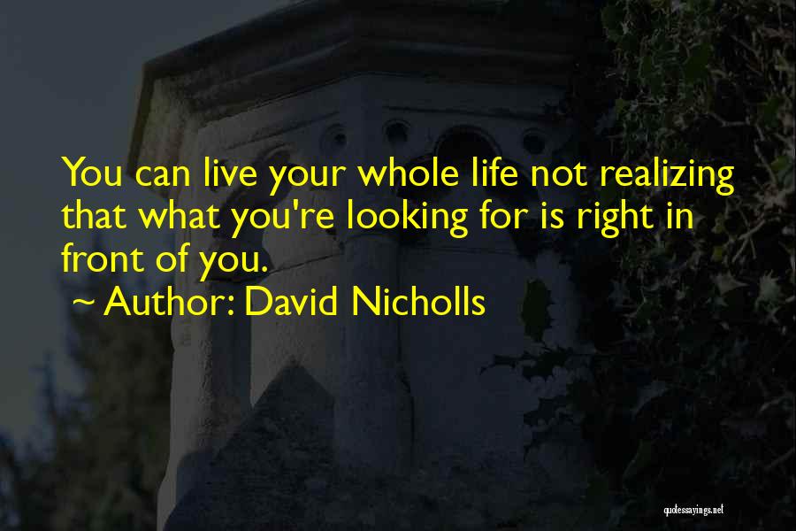 Not Realizing What's Right In Front Of You Quotes By David Nicholls