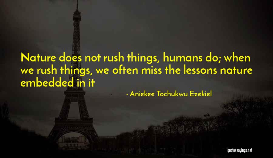 Not Rushing Quotes By Aniekee Tochukwu Ezekiel