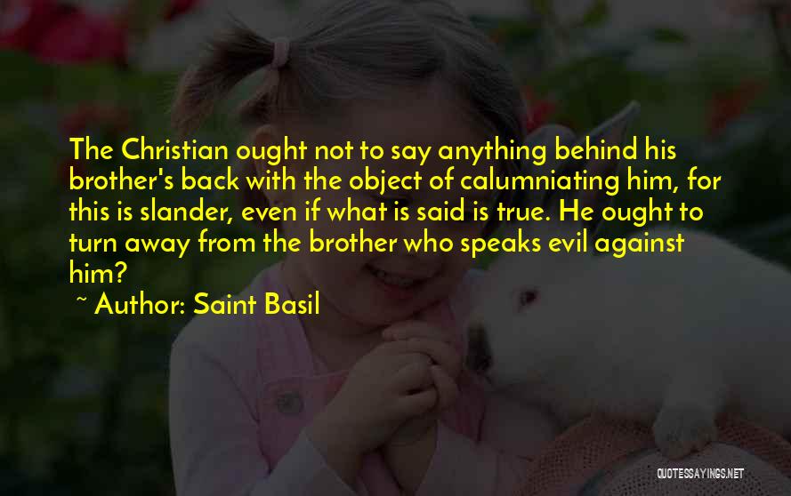 Not Say Anything Quotes By Saint Basil