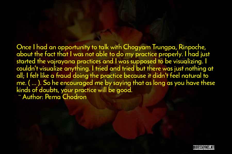 Not Saying Anything At All Quotes By Pema Chodron