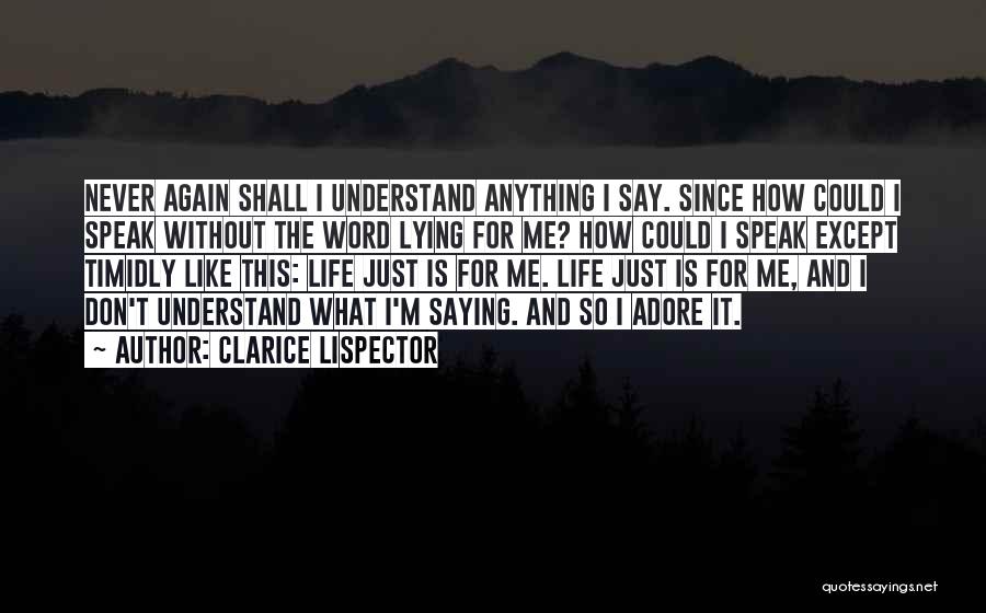 Not Saying Anything Is Lying Quotes By Clarice Lispector